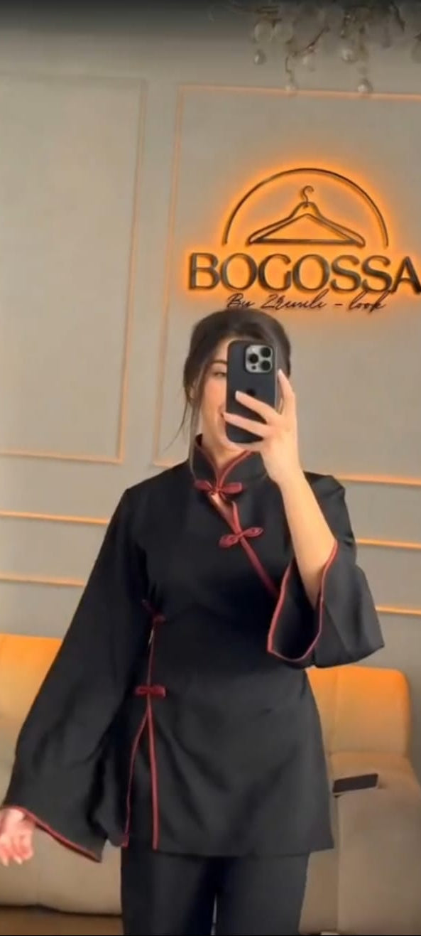 Bogossa Obsidian Zen Tunic – Oriental Fusion Elegance