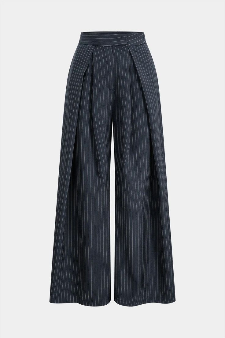 Bogossa Executive Pinstripe Wide-Leg Trousers – Power & Elegance